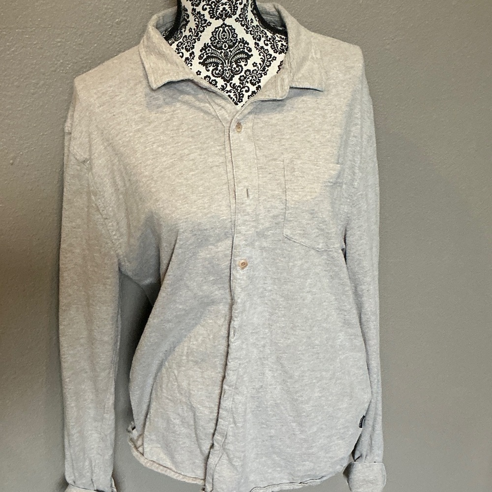 Lucky Brand Gray Casual Button Down Shirt Size Large